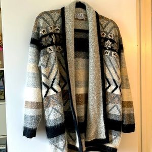 Vintage Nell Flowers Geometric Mohair Sweater size Large